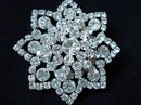 STERLING SILVER&RHINESTONE JAY FLEX BROOCH