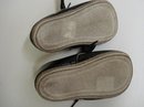 VINTAGE BLACK LEATHER TINY SHOES for DOLL