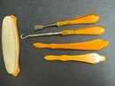 5 PIECE ANTIQUE CELLULOID NAIL GROOMING SET