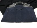 LOVELY 1930's BLACK CORD/LUCITE CLUTCH PURSE