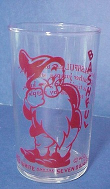 Disney Snow White&Seven Dwarfs Glass BASHFUL