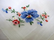 FINEST FLORAL PETIT POINT - BEAUTIFUL HANKY