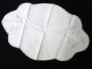 WHITE on WHITE EMBROIDERY CENTER PIECE