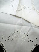 WHITE on WHITE EMBROIDERY CENTER PIECE
