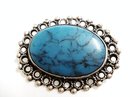 LOVELY STERLING/TURQUOISE BROOCH