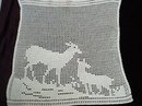 LARGE FILLET LACE - MOTHER DEER AND BABY