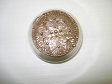 LOVELY STERLING PILL BOX - FILIGREE TOP