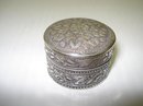 LOVELY - SILVER TONE - ROUND - PILL BOX
