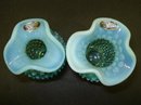Spectacular FENTON OPALESCENT HOBNAIL VASES Perfect Pair .