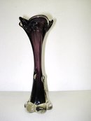 SUPERB PURPLE ART GLASS TREE TRUNK VASE