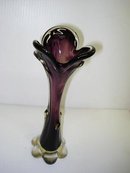 SUPERB PURPLE ART GLASS TREE TRUNK VASE