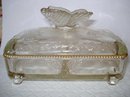 Superb PRESSED GLASS DIVIDED BONBON BOX -
