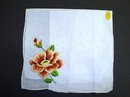 EXQUISITE LADIES HANKY-EMBROIDERY - ROSE