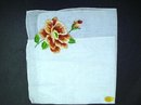 EXQUISITE LADIES HANKY-EMBROIDERY - ROSE
