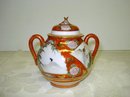 OLD KUTANI-SATSUMA STYLE LIDED SUGAR BOWL