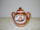 OLD KUTANI-SATSUMA STYLE LIDED SUGAR BOWL