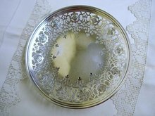 BIRKS SILVER PLATE CAKE STAND - OPEN WORK