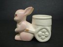 PRETTY VINTAGE FIGURAL EGG CUP - PINK BUNNY