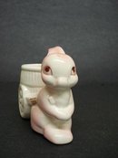 PRETTY VINTAGE FIGURAL EGG CUP - PINK BUNNY