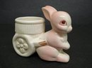 PRETTY VINTAGE FIGURAL EGG CUP - PINK BUNNY