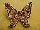 SUPERB KRAMER RHINESTONE BROOCH-BUTTERFLY