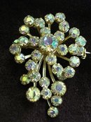 SUPERB AURORA BOREALIS RHINE STONE BROOCH