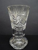 STRIKING VINTAGE CUT CRYSTAL HEAVY VASE