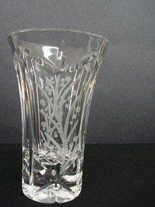 BRILIANT VINTAGE CUT CRYSTAL HEAVY VASE