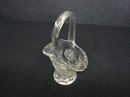CRYSTAL/PATTERN GLASS-HANDLED BASKET VASE