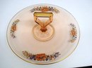 GLAMOROUS PINK GLASS HANDLED PLATTER