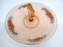GLAMOROUS PINK GLASS HANDLED PLATTER