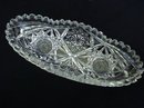 OVAL CRYSTAL SERVING DISH SAW TOOTH EDGE