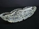 OVAL CRYSTAL SERVING DISH SAW TOOTH EDGE