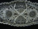 OVAL CRYSTAL SERVING DISH SAW TOOTH EDGE