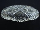 OVAL CRYSTAL SERVING DISH SAW TOOTH EDGE