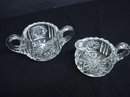 CUT GLASS - CRYSTAL CREAM & SUGAR SET