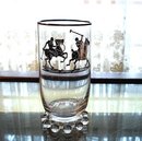 SIGNED SILVER OVERLAY GLASS POLO PLAYERS