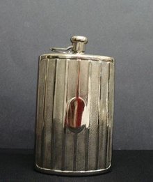 SILVER PLATED CURVED HIP FLASK - GERMANY