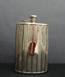 SILVER PLATED CURVED HIP FLASK - GERMANY