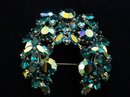 Sherman Sea Blue Aurora Borealis Brooch