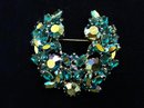 Sherman Sea Blue Aurora Borealis Brooch