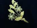 SUPERB RHINESTONE + LARGE FLORAL BROOCH
