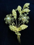 SUPERB RHINESTONE + LARGE FLORAL BROOCH