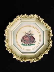 Heirloom Petit Point Framed Picture Vintage