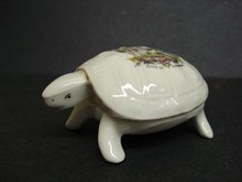 FIGURAL TRINKET BOX - WHITE TURTLE - LIVERPOOL