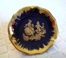 LIMOGES TINY PLATE - BLUE/GOLD SILHOUETTES