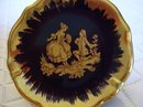 LIMOGES TINY PLATE - BLUE/GOLD SILHOUETTES