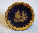 LIMOGES TINY PLATE - BLUE/GOLD SILHOUETTES
