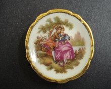 LIMOGES TINY PLATE-COURTING COUPLE