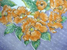 CHARMING VINTAGE HANKIE - PRETTY PURPLE AND ORANGE